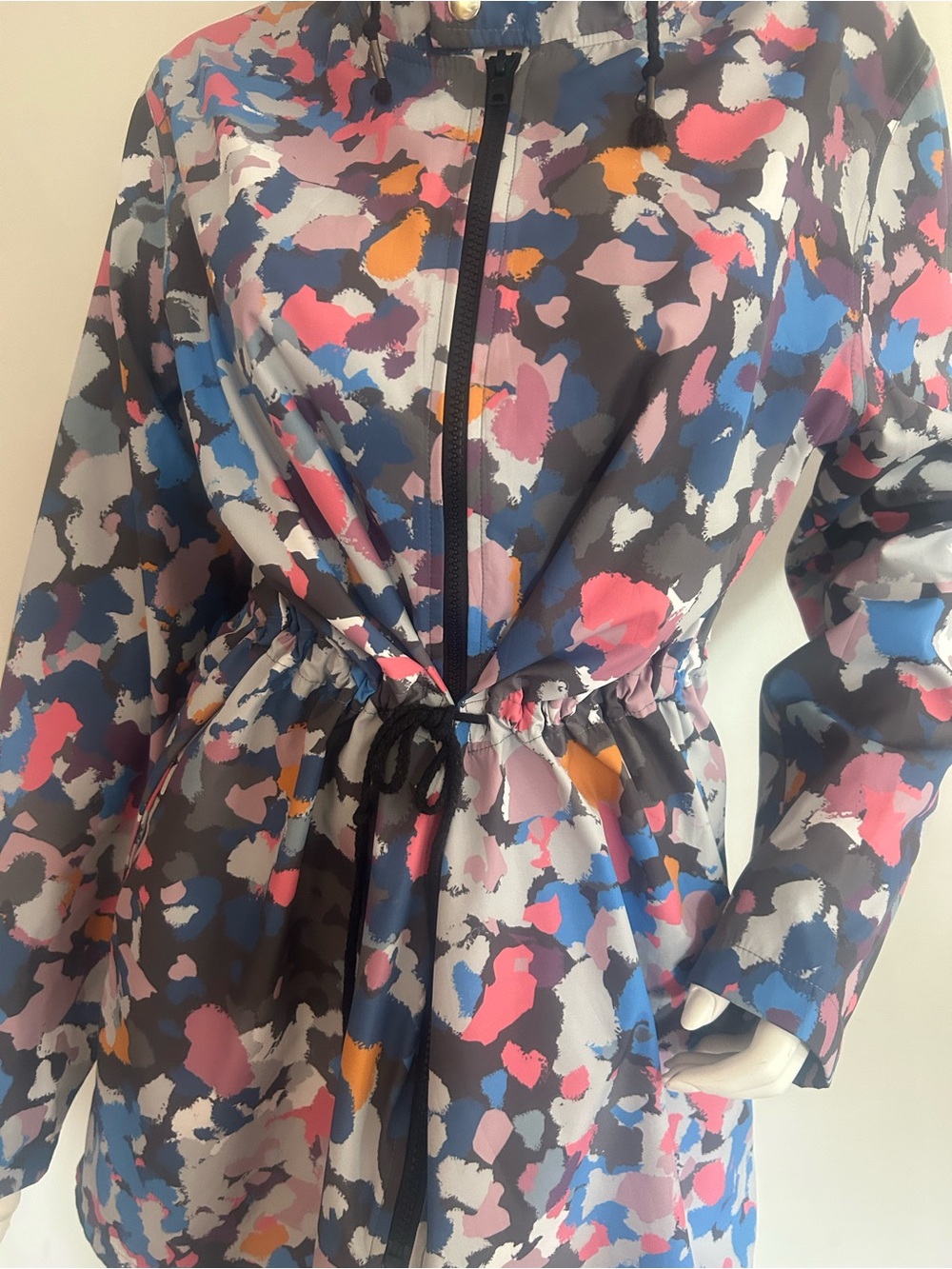 Abstract Print Drawstring Windbreaker - Multicolor - Picture 1 of 9